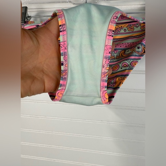 Victoria’s Secret tankini bikini paisley pink, purple, mint swimsuit set. Size M - Picture 15 of 16